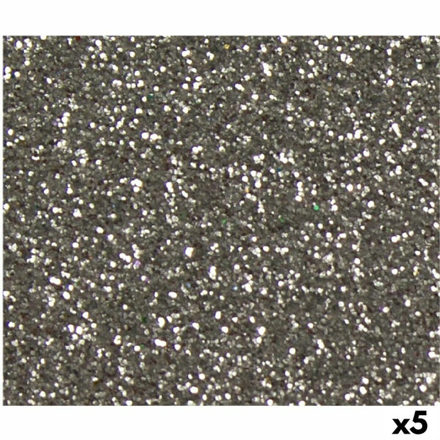 Cards Grafoplas Glitter Silver 50 x 65 cm (5 Units)