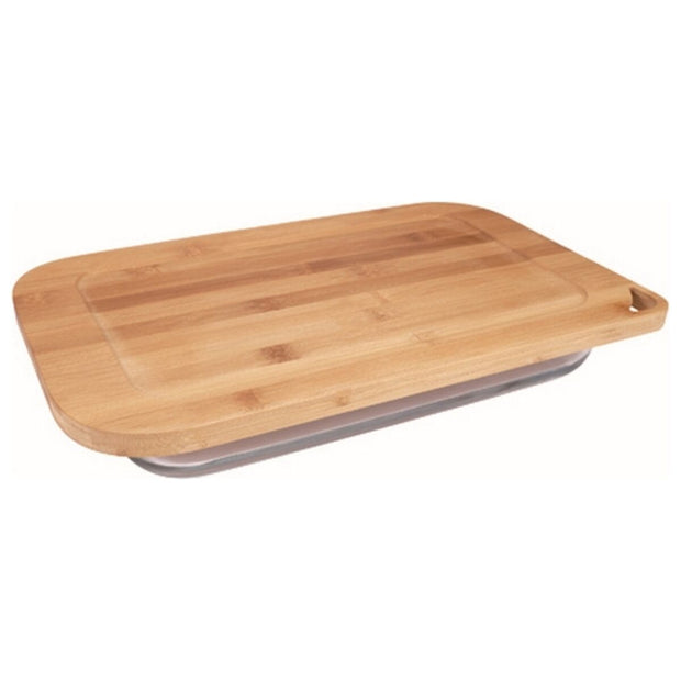 Schale San Ignacio Kristall Deckel Braun Bambus 2,9 L (41 x 25,3 x 1,5 cm) (2 pcs)