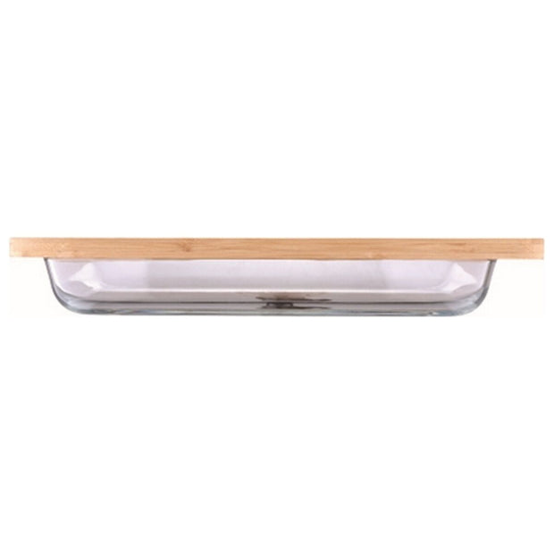 Schale San Ignacio Kristall Deckel Braun Bambus 2,9 L (41 x 25,3 x 1,5 cm) (2 pcs)