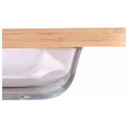Schale San Ignacio Kristall Deckel Braun Bambus 2,9 L (41 x 25,3 x 1,5 cm) (2 pcs)