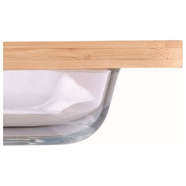 Schale San Ignacio Kristall Deckel Braun Bambus 2,9 L (41 x 25,3 x 1,5 cm) (2 pcs)