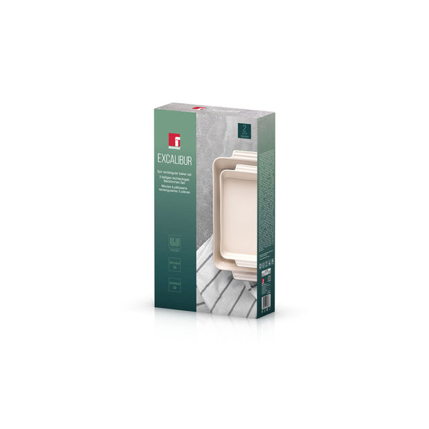 Kochschüssel Bergner Excalibur 2 Stücke grün Creme Steingut