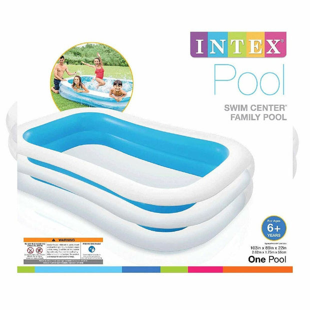 Inflatable pool Intex 56483 770 L (262 x 175 x 56 cm) Blue/White 262 x 175 x 56 cm