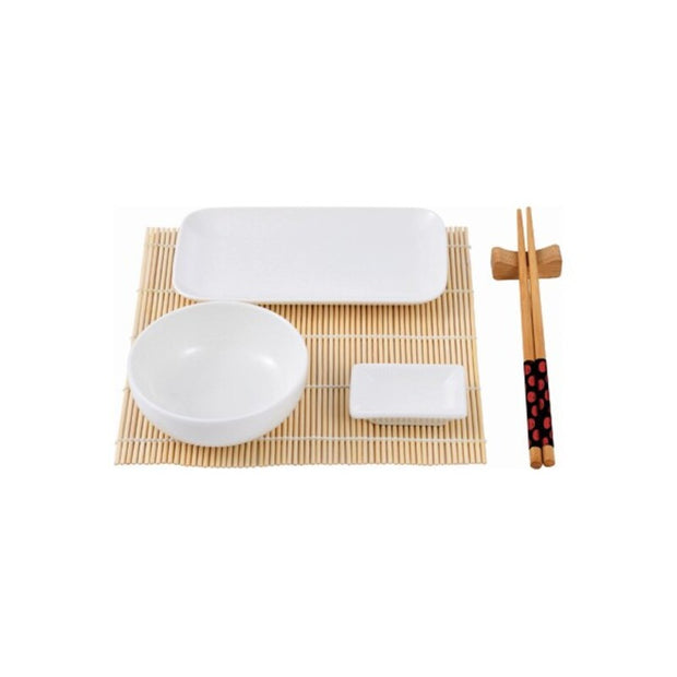 Sushi-Set Masterpro Q3565 Porzellan Weiß Bambus (12 pcs)