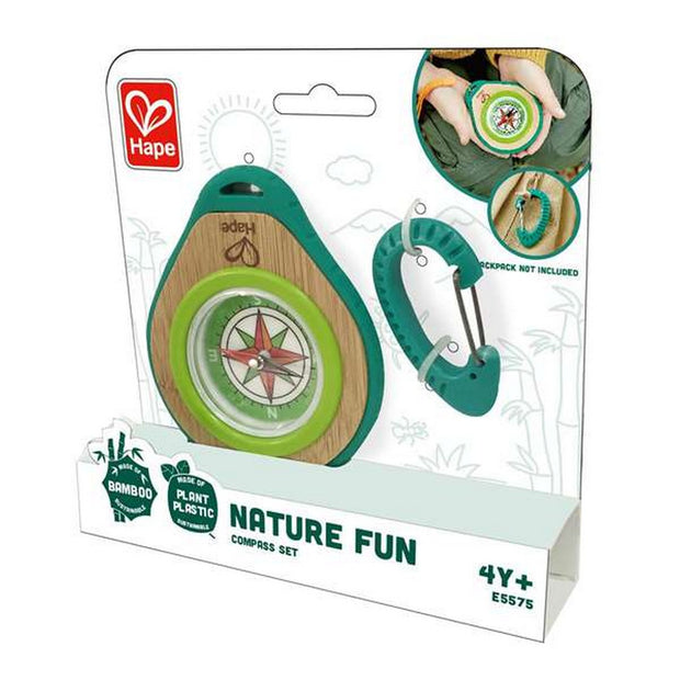 Kompass Hape Nature Fun grün Für Kinder Karabinerhaken 2 Stücke (15 x 15 x 3,5 cm)