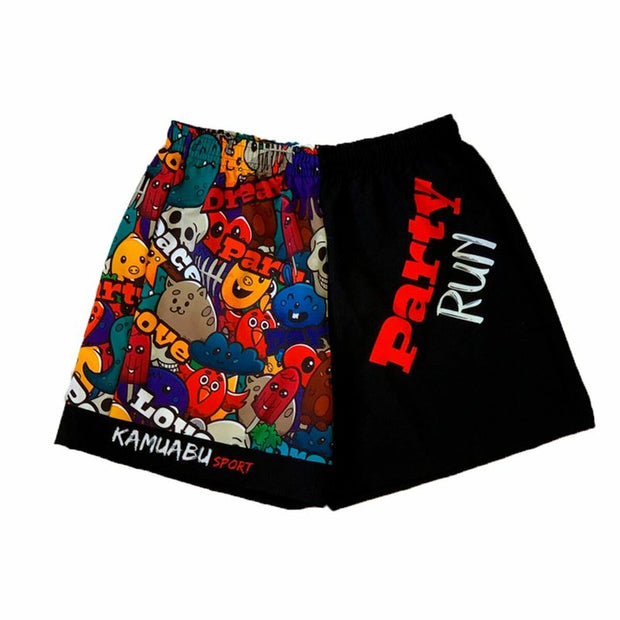 Damen-Sportshorts Kamuabu Partyrun Schwarz