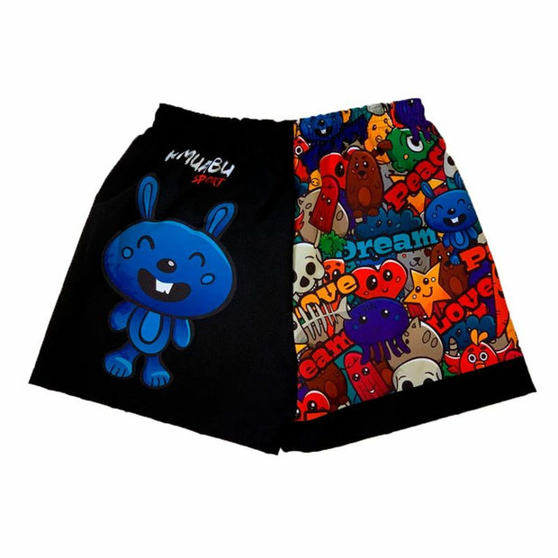 Damen-Sportshorts Kamuabu Partyrun Schwarz