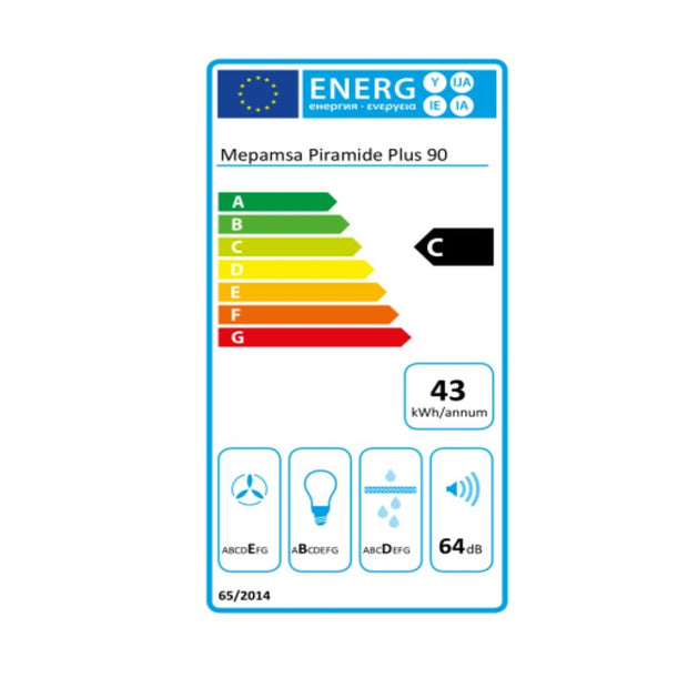 Konventioneller Rauchfang Mepamsa Piramide Plus 90X 90 cm 290 m³/h 65W C