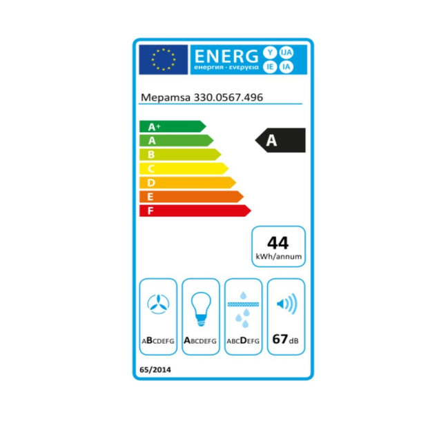 Konventioneller Rauchfang Mepamsa Cuadro 90 cm 580 m³/h 61 dB A Schwarz