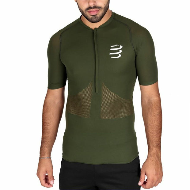 Herren Kurzarm-T-Shirt Compressport Olive