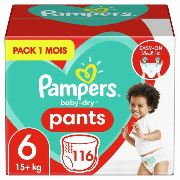 Disposable nappies Pampers Baby-Dry 6 6 Years (116 uds)
