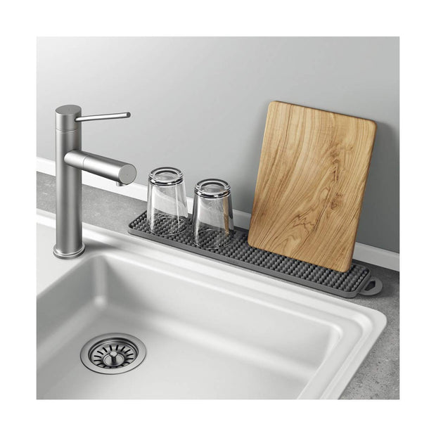 Abtropfsieb für die Spüle Metaltex Gravity slim Grau PEVA (40 x 8 cm)