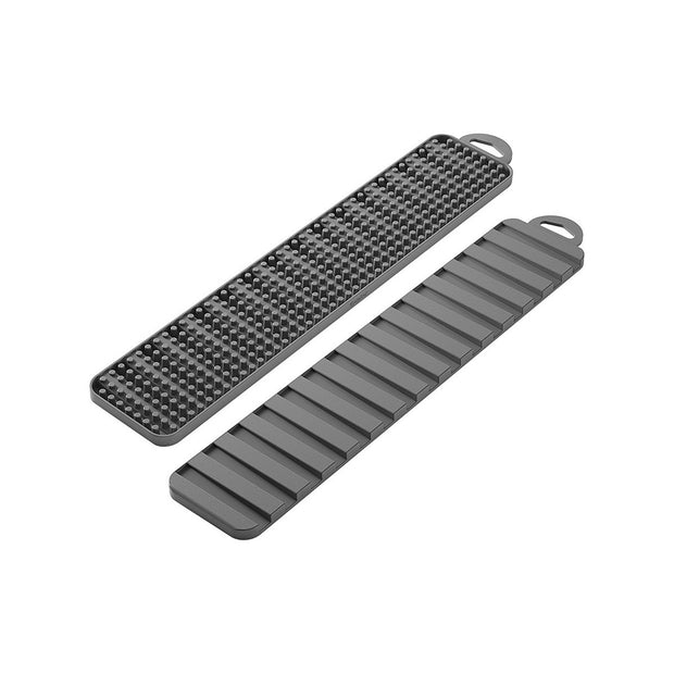 Abtropfsieb für die Spüle Metaltex Gravity slim Grau PEVA (40 x 8 cm)