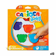 Coloured crayons Carioca Teddy Multicolour 6 Pieces 12 Units