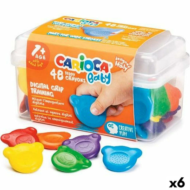 Coloured crayons Carioca Teddy Multicolour 48 Pieces 6 Units