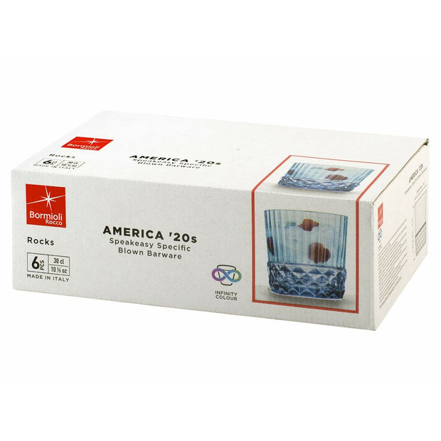 Gläserset Bormioli Rocco America'20s Blau 6 Stück Glas (300 ml)