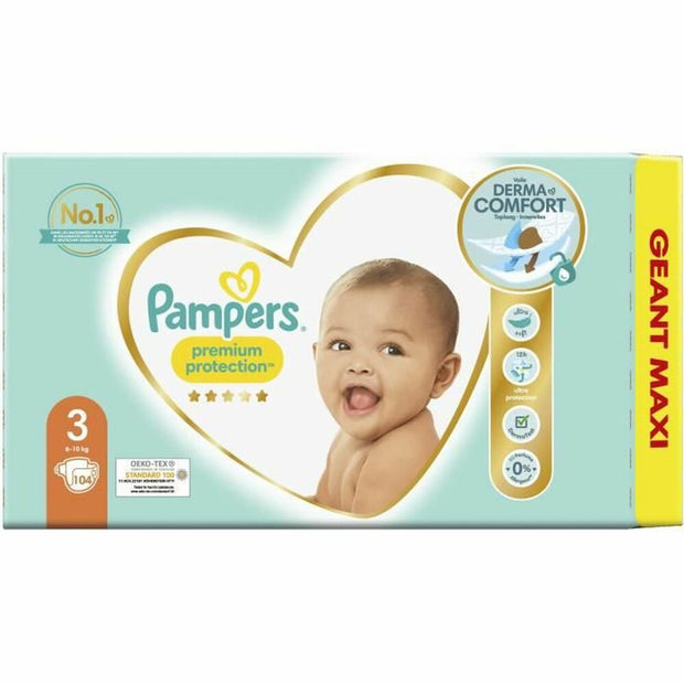 Disposable nappies Pampers Premium Protection 3 (104 uds)