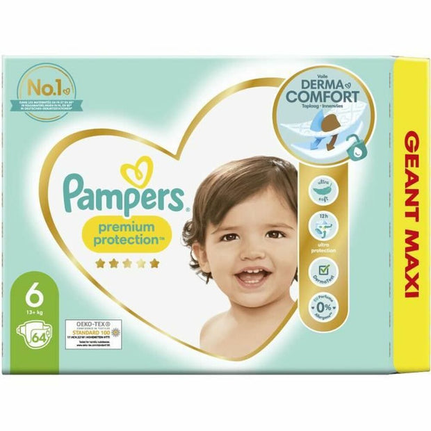 Disposable nappies Pampers Premium Protection 6 (64 uds)