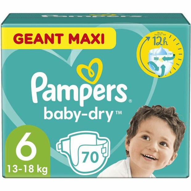 Disposable nappies Pampers Baby-Dry 6 6 Years (70 uds)