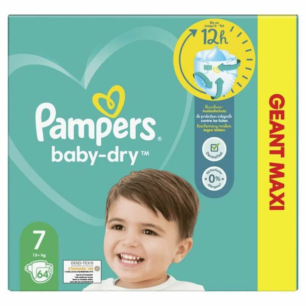 Disposable nappies Pampers Baby-Dry 7 (64 uds)