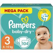 Disposable nappies Pampers Baby-Dry 3 (104 uds)
