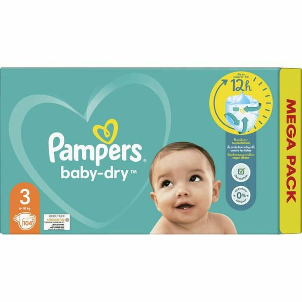 Disposable nappies Pampers Baby-Dry 3 (104 uds)
