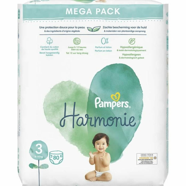 Disposable nappies Pampers Harmonie 3 80 uds