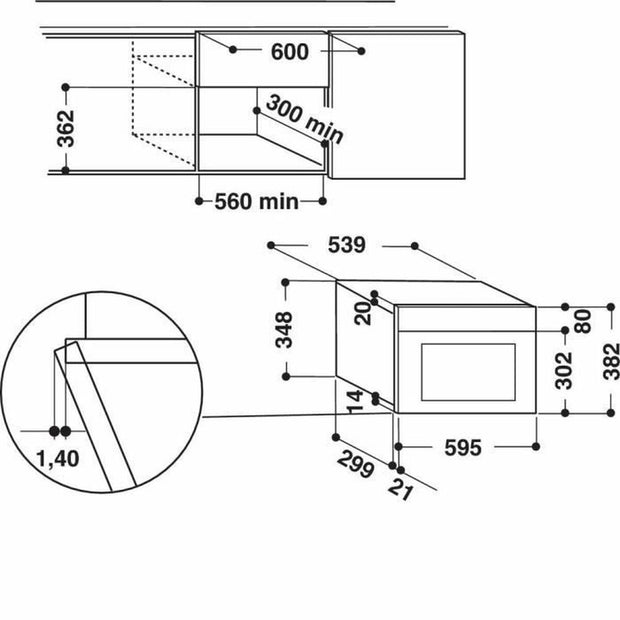 Mikrowelle Hotpoint MH 400 IX 22 L 750 W