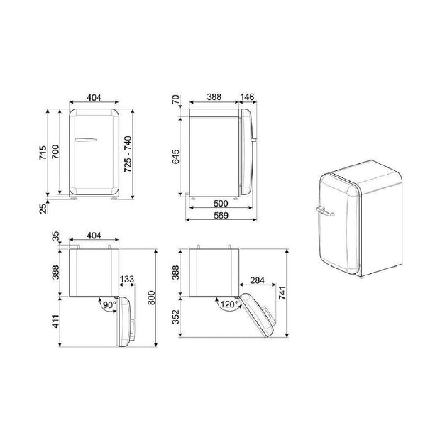 Kühlschrank Smeg FAB5RRD5 Rot