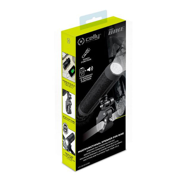 Portable Bluetooth Speakers Celly SPEAKERBIKEBK Power Bank Torch
