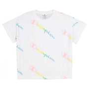 Herren Kurzarm-T-Shirt Champion Crewneck Croptop Größe L Weiß