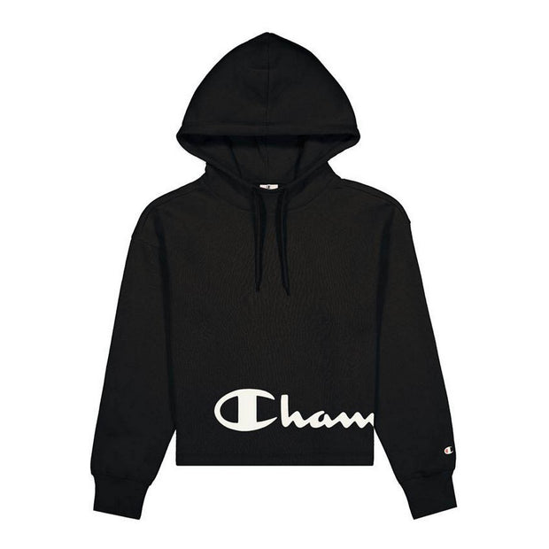 Sweater mit Kapuze Champion Hooded Logo Schwarz