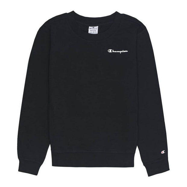 Damen Sweater ohne Kapuze Champion Small Script Logo Print Schwarz