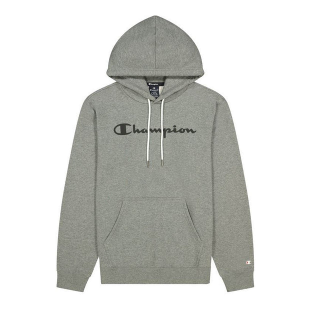 Herren Sweater mit Kapuze Champion Logo Grau