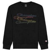 Sweater ohne Kapuze Champion Crewneck Script Logo Boy Schwarz