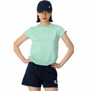 Damen Kurzarm-T-Shirt Crewneck Champion  Croptop Aquamarin