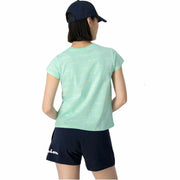 Damen Kurzarm-T-Shirt Crewneck Champion  Croptop Aquamarin