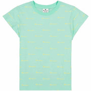 Damen Kurzarm-T-Shirt Crewneck Champion  Croptop Aquamarin