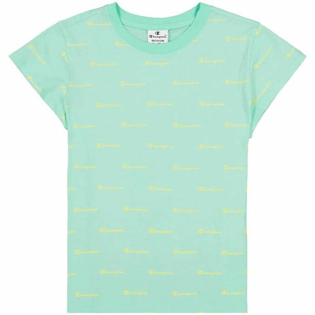 Damen Kurzarm-T-Shirt Crewneck Champion  Croptop Aquamarin