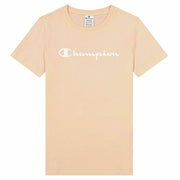 Damen Kurzarm-T-Shirt Champion Big Script Logo Rosa