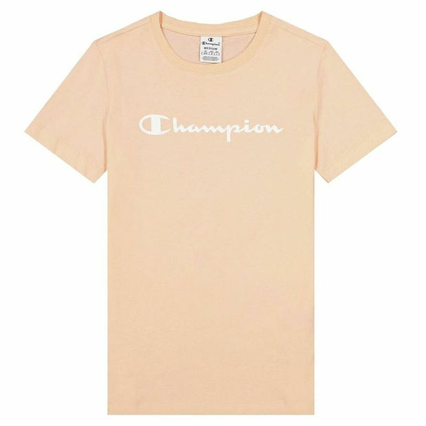 Damen Kurzarm-T-Shirt Champion Big Script Logo Rosa