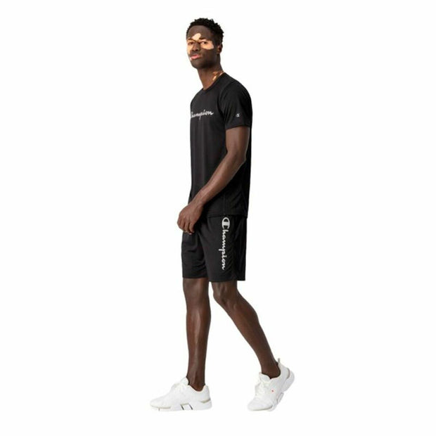 Herren-Sportshorts Champion Script Logo Schwarz