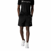 Herren-Sportshorts Champion Script Logo Schwarz