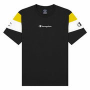 Kurzarm-T-Shirt Champion Crewneck Color Block M Schwarz