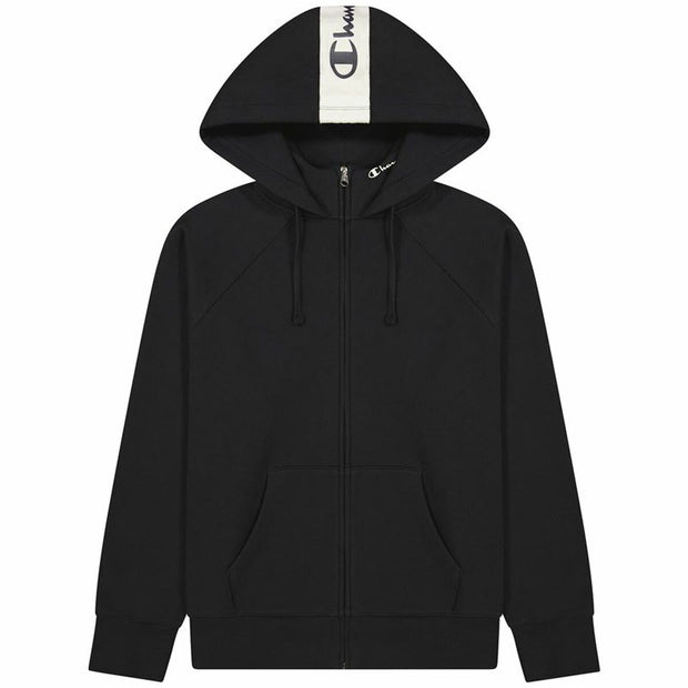 Herren Sweater mit Kapuze Champion Full Zip Schwarz