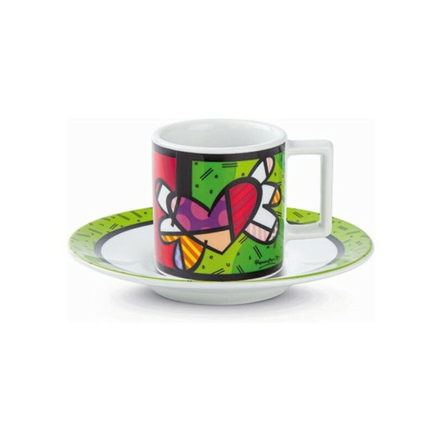 Tasse mit Untertasse Britto Herz aus Keramik