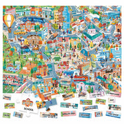 Child's Puzzle HEADU Easy English 100 Words The City	 English