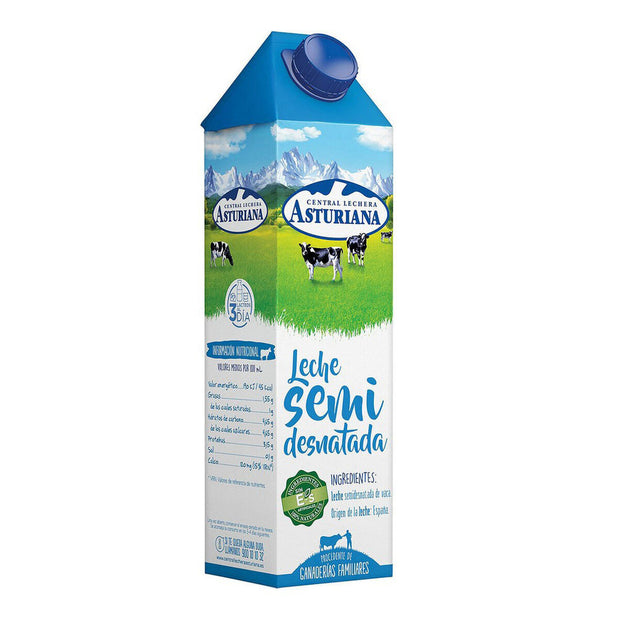 Teilentrahmte Milch Central Lechera Asturiana (1 L)