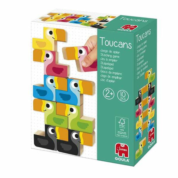 Animals Puzzle Diset Toucans Wood 10 Pieces