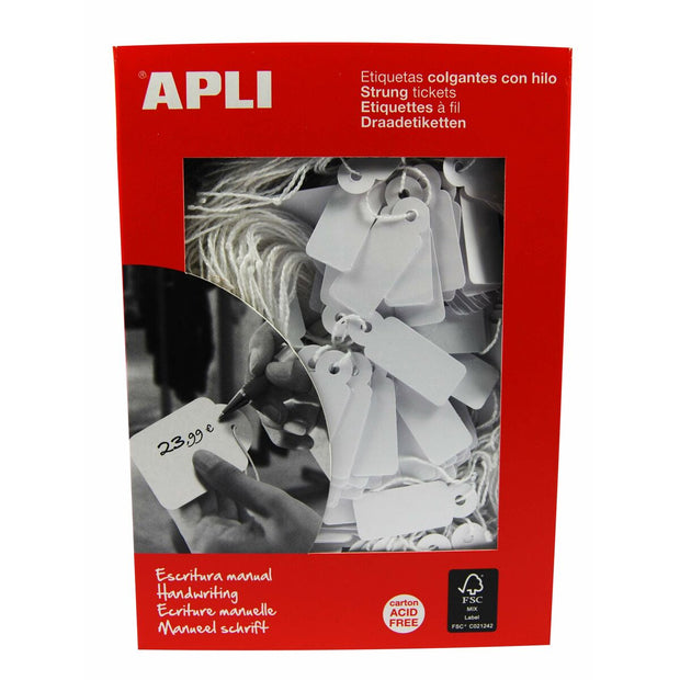 Hang tags Apli White 1000 Pieces (13 x 34 mm)